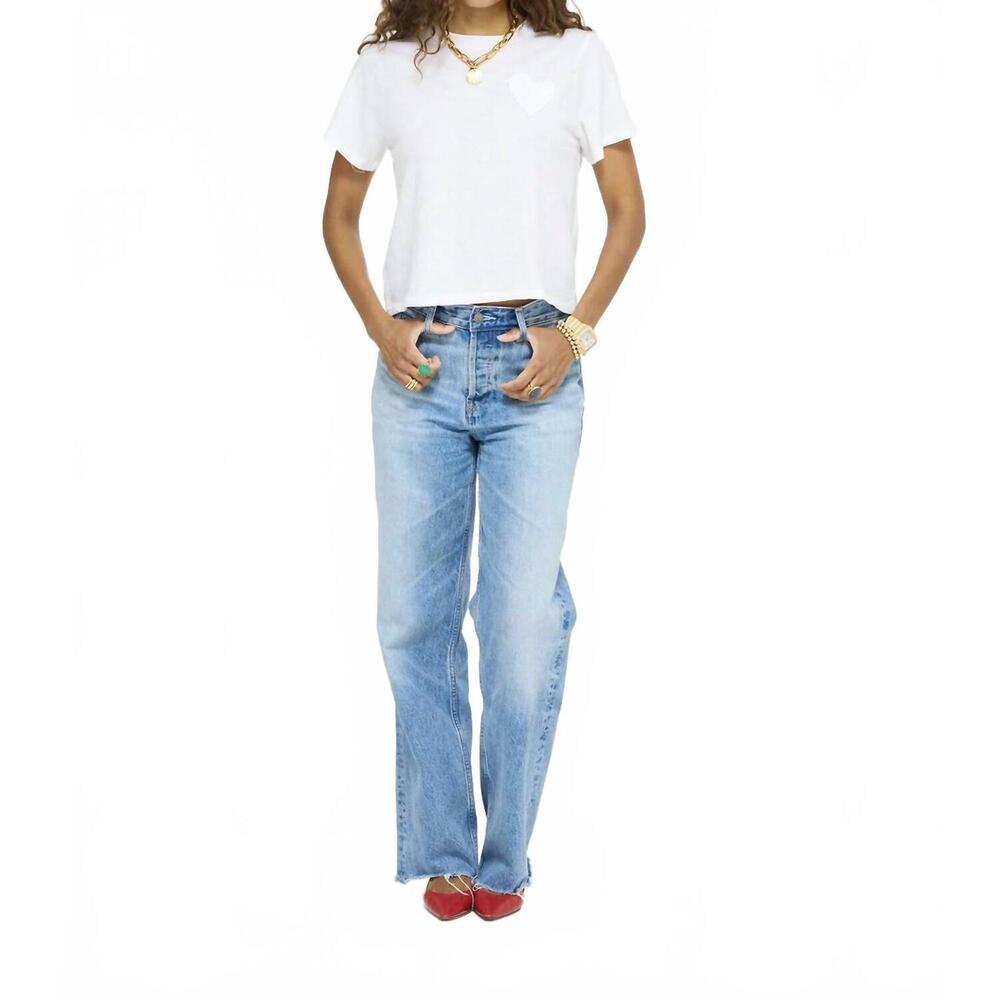 NEW KERRI ROSENTHAL slub short sleeve tee in white